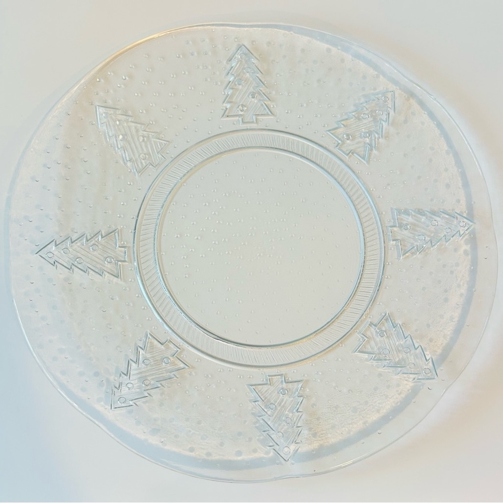 Glass Christmas Tree Plate